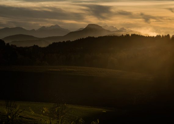 Sonnenuntergang über Mittelkärnten