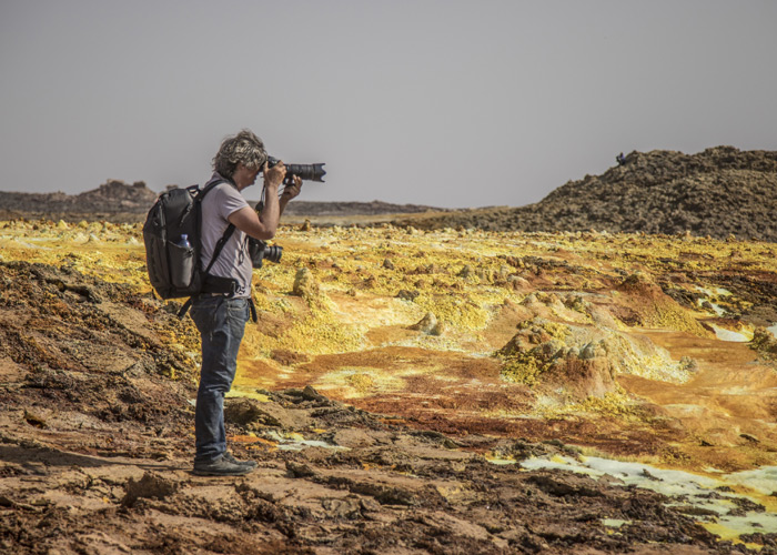 Der Fotograf Michael Martin am Dallol in Äthiopien