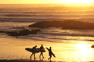 Sunset Beach, Port Waikato. Quelle: Waikatoa Beach Lodge