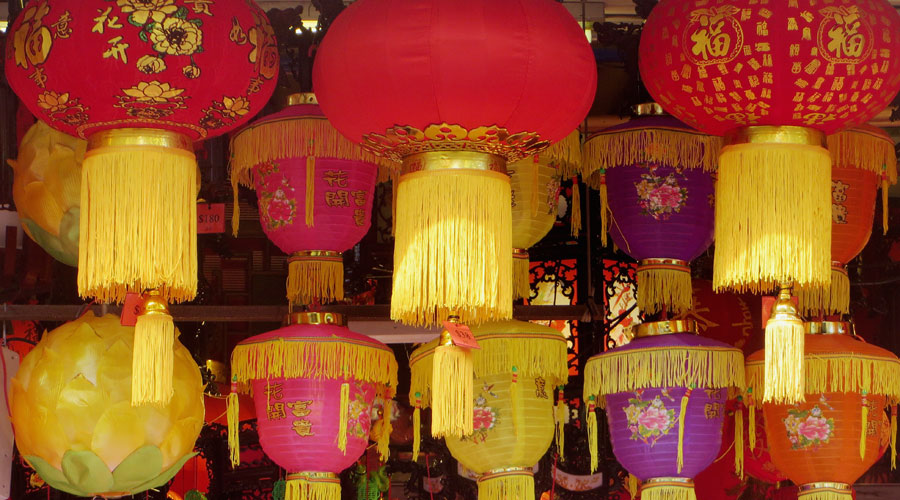 Lampions beim Chinesischen Neujahrsfest in Singapur