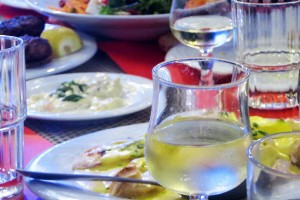 Essen in der Taverne bzw. im Restaurant Palati in Thessalonki