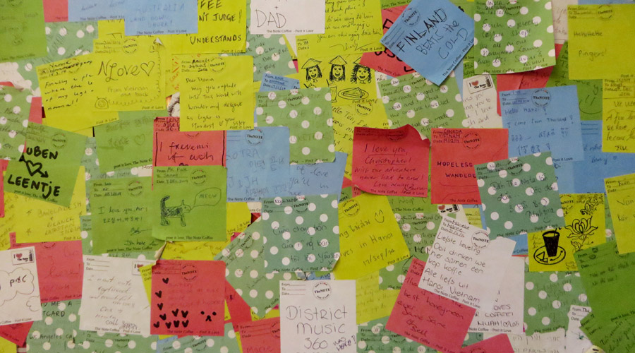 The_Note_Coffee_Hanoi Post its im The Note Coffee in Hanoi