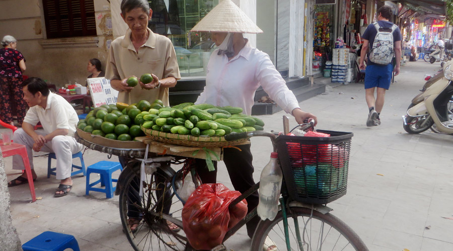 Fahrradverkäuferin in Vietnam