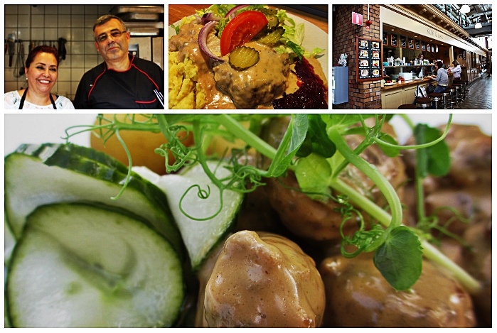 Das Kök & Bar von Amir in den Saluhallen von Göteborg: Seine Spezialität sind schwedische Köttbullar nach eigenem Geheimrezept.